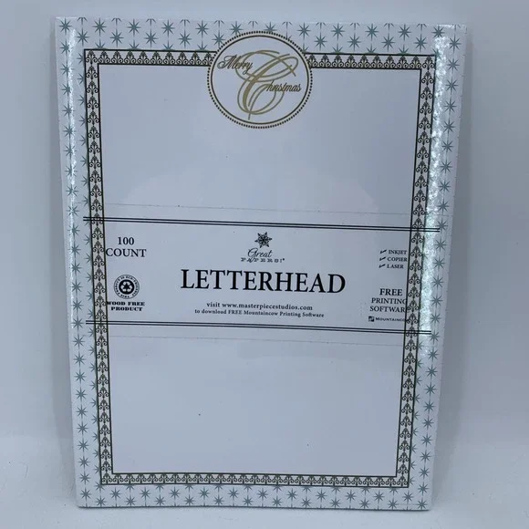 Y2K Great‎ Papers Christmas Holiday Christian Religious Letterhead Paper 100pcs