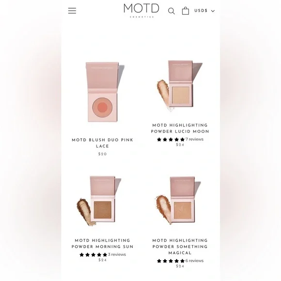 4 piece Makeup bundle New in Box MOTD 1 blush and 3 highlighting powders