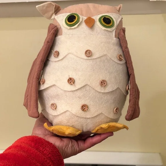 Marshalls Plush Owl Bird Toy - Cream and Brown