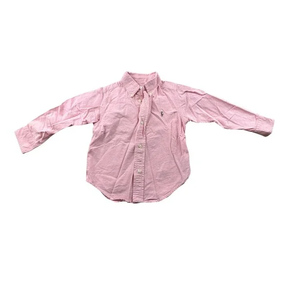Ralph Lauren Blake Oxford Dress Shirt Kids 2/2T Pink 100% Cotton Formal Party