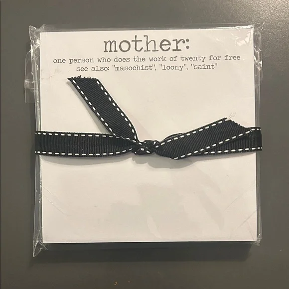 Mother Quote Notepad with Black Ribbon