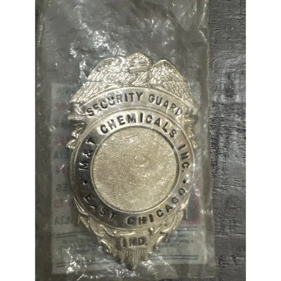 Vintage Blackinton Security Guard Badge N&T‎ Chemicals East Chicago Indiana NOS