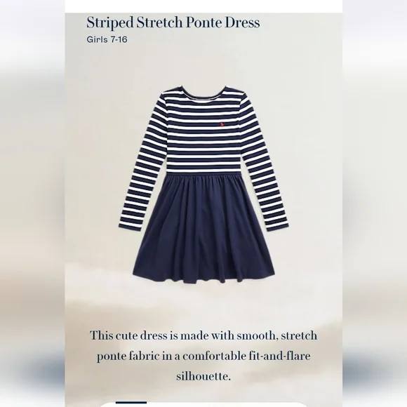 RALPH LAUREN GIRL'S DRESS SZ L (12-14)