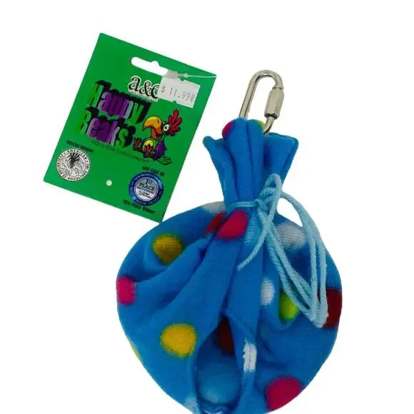 A & E Happy Beaks Blue polka dot Bird Teepee Toy size small