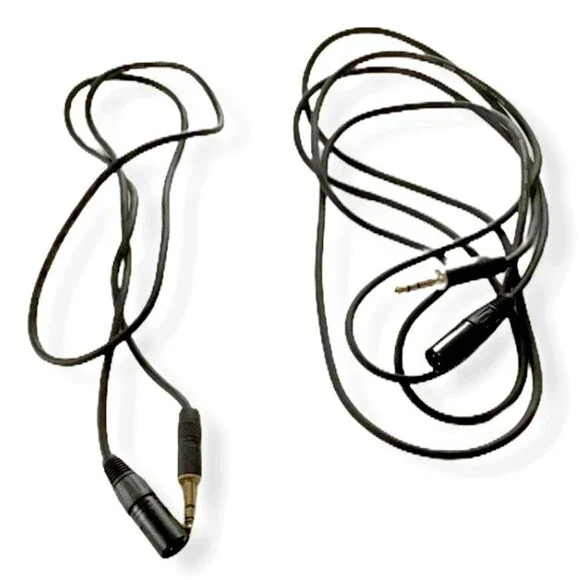 DynaMike Audio Video Microphone Cable Cords XLR Stereo 5 Ft 10 Ft Lot 2 Black