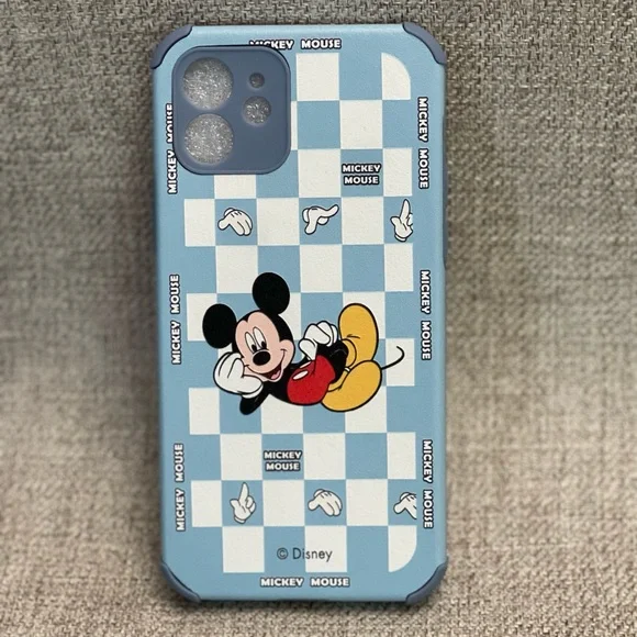 Mickey Mouse Leather Embossed Case in Blue Color