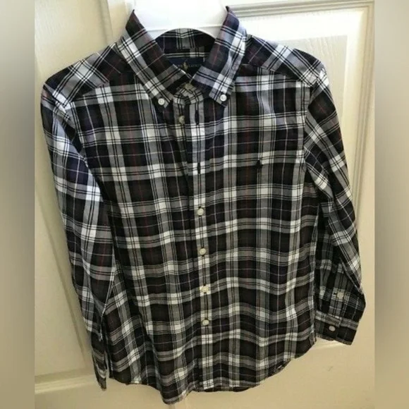 Ralph Lauren -Plaid Long Sleeve Button Down Shirt in Size 7