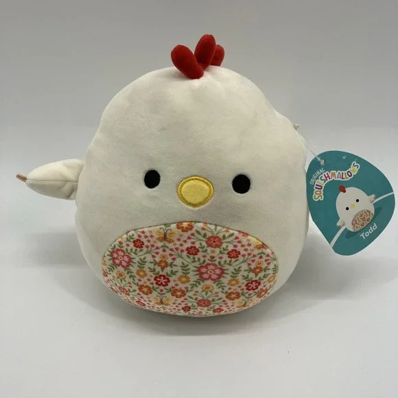 Squishmallows Todd The Chicken Floral Print Belly Stuffed Animal Plush 8
