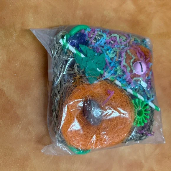 Colorful Bird Toy with Natural Materials
