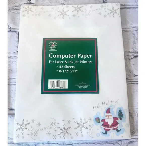 Christmas House‎ Holiday Computer Printer Paper Stationery 42 sheets 8.5 X 11