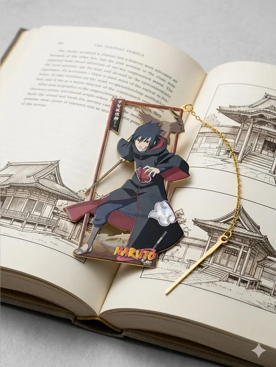 Naruto Sasuke Uchiha Metal Bookmark | Akatsuki Anime Collectible