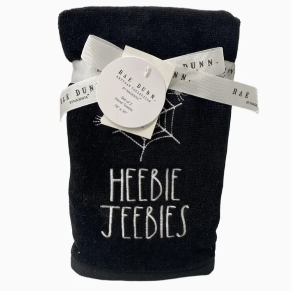 Rae Dunn Set of 2 Halloween Hand Towels, (16