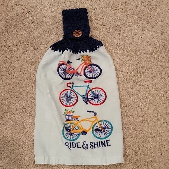 Handmade Hanging Hand Towel - Bicycles