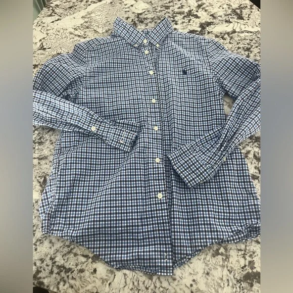Boys 100% cotton Ralph Lauren button down shirt- size L