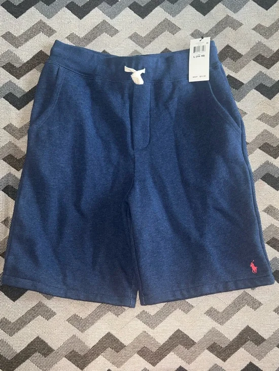 Ralph Lauren Navy Shorts with Red Pony Embroidery