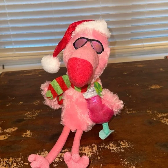 Festive Pink Flamingo Plush Toy