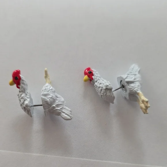 Charming White and Red Bird Figurines