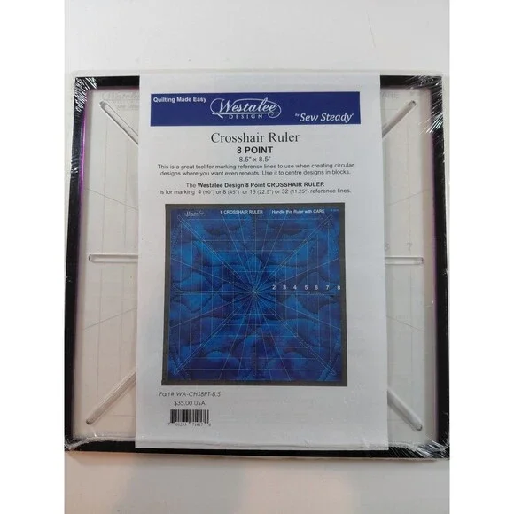 Westalee Design Sew Steady Crosshair Ruler 8 Point 8.5
