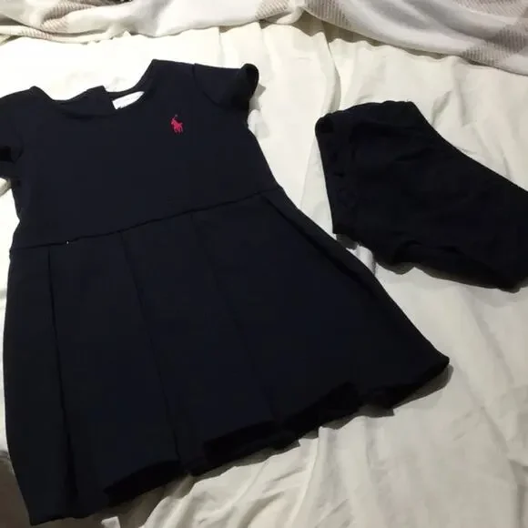 Ralph Lauren navy box pleat dress 24M worn once
