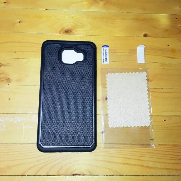 Black Textured Samsung Galaxy A5 Protective Hybrid Phone Case
