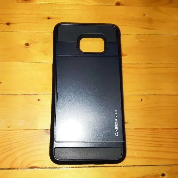 Gunmetal Samsung Galaxy S6 EDGE PLUS Case Hybrid Slim Fit Reinforced Card Slot