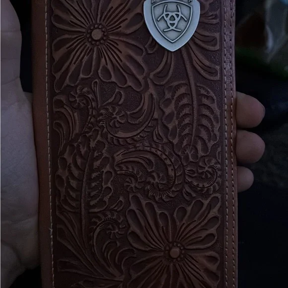 Ariat Brown Leather Embossed Wallet