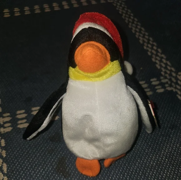 Plush Penguin Bird Toy - Black, White, Orange