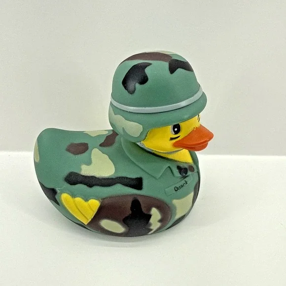 Boston Duck Tours Military Camo Rubber Duck Army Helmet Collectible 3.5