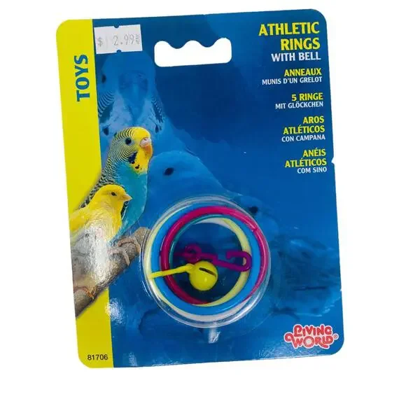 LM Living World Athletic Rings with Bell Bird Toy Athletic Rings with Bell Bird