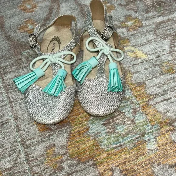 Joyfolie glitter bow tassel flats sz 8 toddler