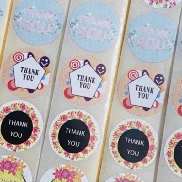 40 Small Thank You Stickers! (Quarter Size)