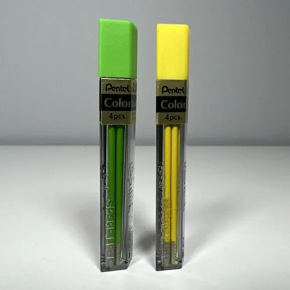 Vintage Pentel Green & Yellow Color Leads 2x58mm CH121 Japan New