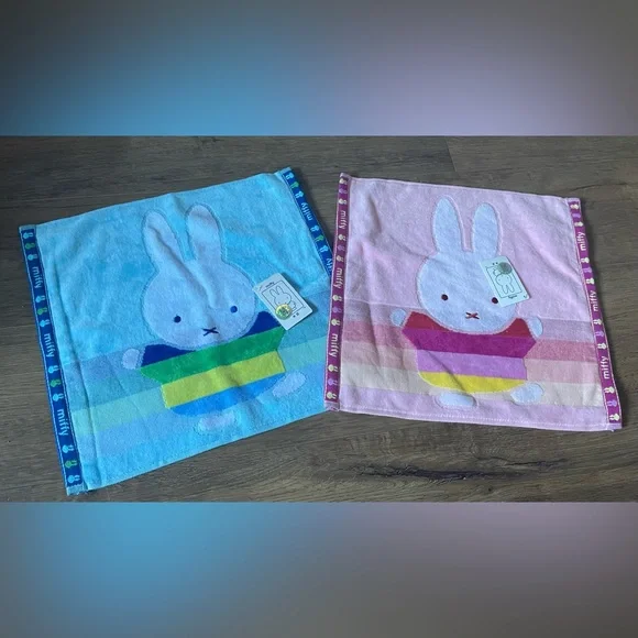 MIFFY-Imported (NWT) Hand Towel Set-Pink & Blue