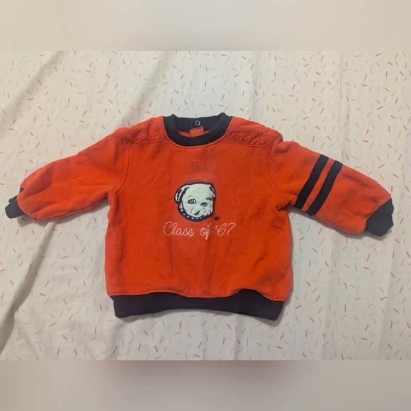 Ralph Lauren Kids Orange 'Class of 67' Puppy Sweatshirt