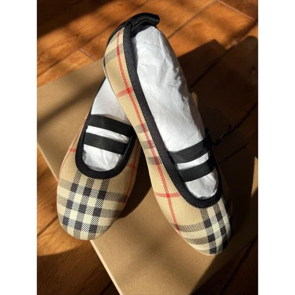 Burberry Mini Grace Logo Detail Check Ballerina Flat (1)