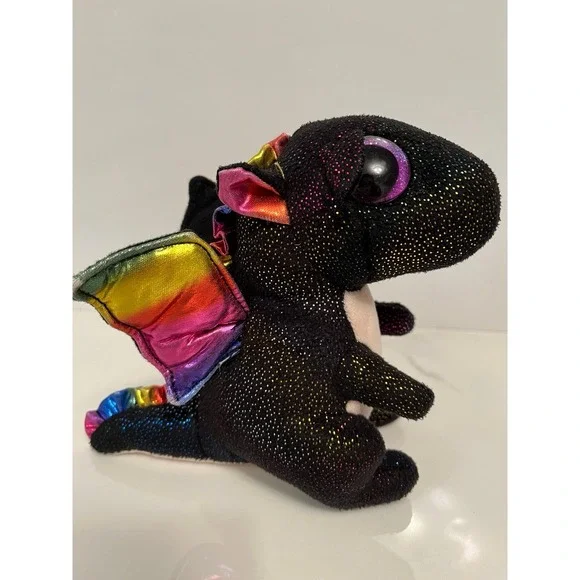 TY Beanie Boos ANORA BLACK RAINBOW DRAGON 9