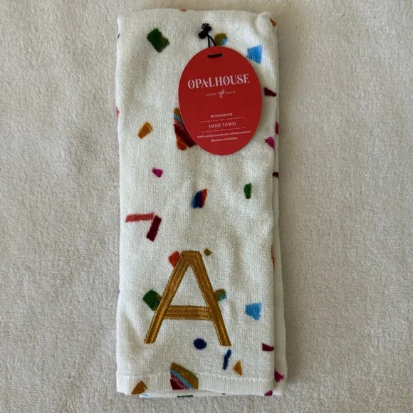 NWT Opalhouse Letter “A” Monogram Hand Towel