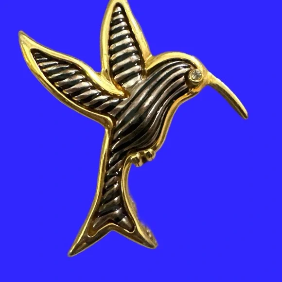 Elegant Gold and Black Hummingbird Ornament