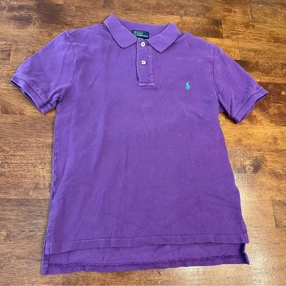 Polo Ralph Lauren Purple Polo Shirt size medium 10-12 100% cotton
