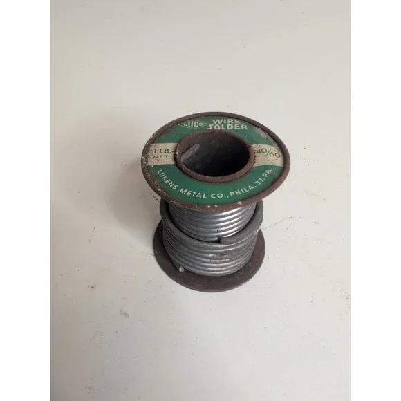 Vintage Luco Wire Solder Spool Lukens Metal Co. 40/60