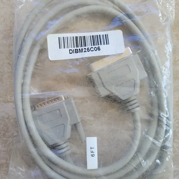 Parallel Printer Cable DB25 Male to Centronics 36-Pin Male, Gray, IEEE 1284