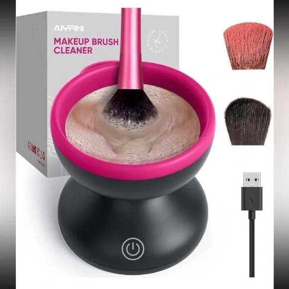 Electric Makeup Brush Cleaner Powerful Cleaner Pink & Black