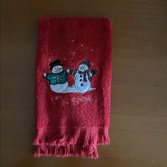 Red Snowman Hand Towel