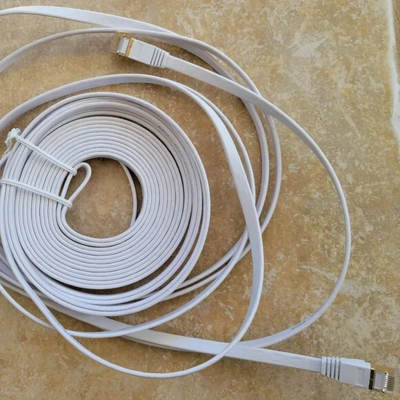 Jadaol Cat 7 Ethernet Cable 25 feet, Flat RJ45 LAN Patch Cable