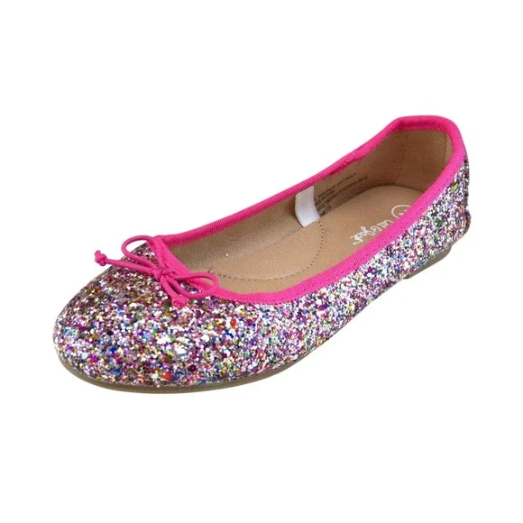 Cat & Jack Sz 2 Shoes Girls Youth Ballet Multicolor Synthetic Slip‎ On