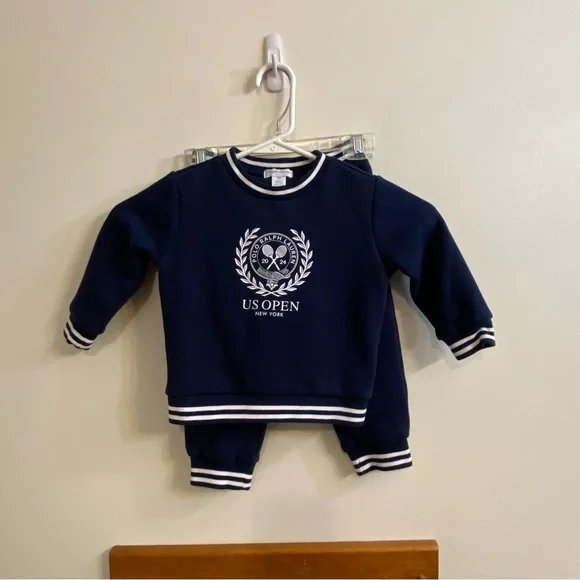 Polo‎ Ralph Lauren US Open Crest Fleece Sweatshirt and Pants Set Sz 18M 2024