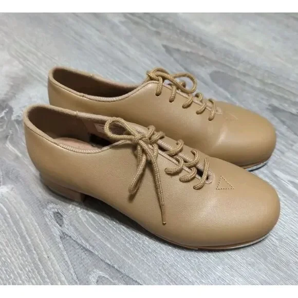 Leo Childs Oxford Tan Lace Up Jazz Tap Shoes‎ Size 12M