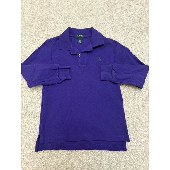 Boys Polo Ralph Lauren Purple Long Sleeve Rugby Polo Shirt Size 6