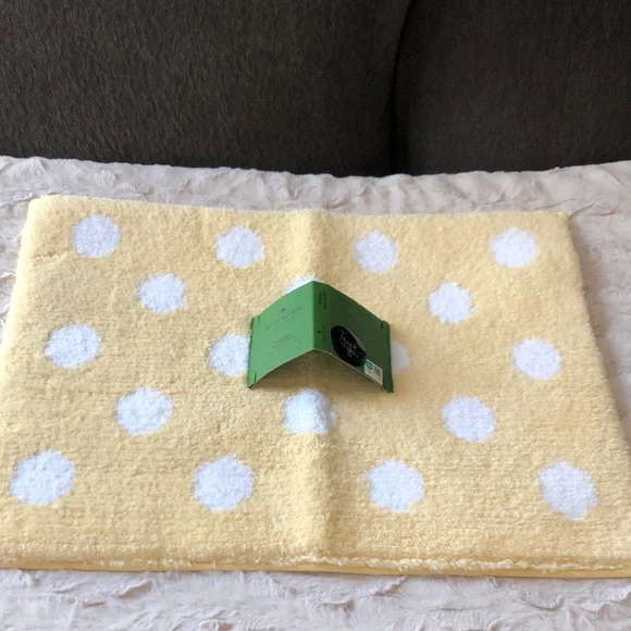 kate spade Yellow and White Polka Dot Bath Rug Mat