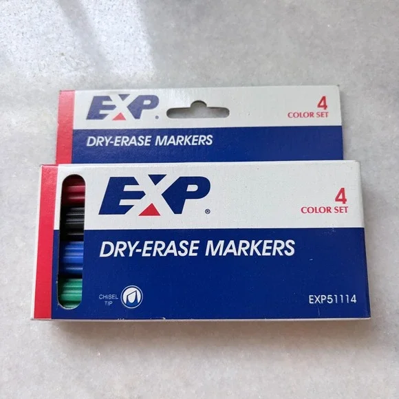 VTG EXP Dry-Erase Markers‎ 4 Color Set Chisel Tip Low Odor EXP511141 Pack
